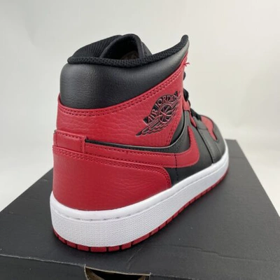 Pre-owned Jordan Nike Air 1 Mid Banned Shoe Mens 9 Black Gym Red 2020 554724 -074 | ModeSens