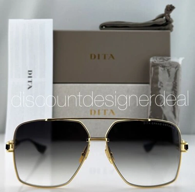 Pre-owned Dita Grand Emperik Sunglasses Dts159-a-01 Gold Metal Frame Gray Gradient Lenses