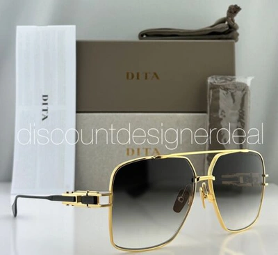 Pre-owned Dita Grand Emperik Sunglasses Dts159-a-01 Gold Metal Frame Gray Gradient Lenses