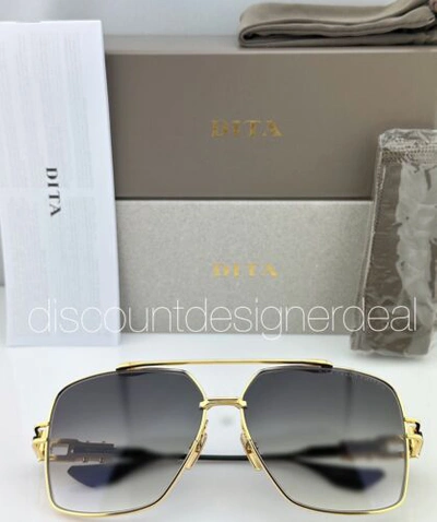 Pre-owned Dita Grand Emperik Sunglasses Dts159-a-01 Gold Metal Frame Gray Gradient Lenses