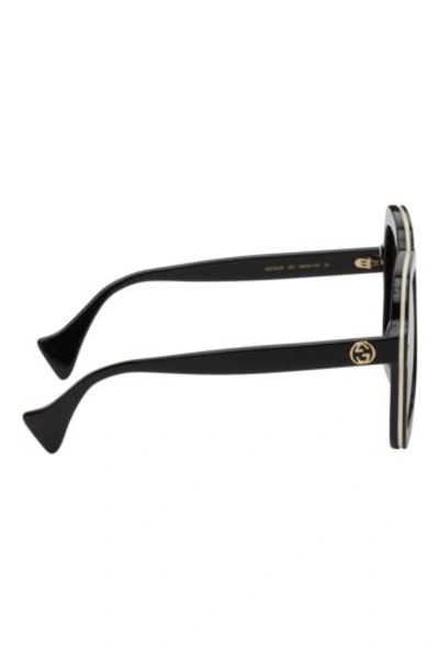 Pre-owned Gucci Gg1241s 001 Black Brown Lens Women Sunglasses Large Authentic