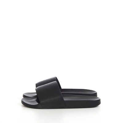 Shop Pre-owned Gucci 390$ Men's Slide Sandals - Black Gg Embossed Pattern