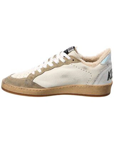 Pre-owned Golden Goose Ballstar Leather & Suede Sneaker Women's In White