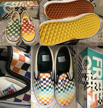 Vans 1 Free City X Slip On Limited Edition Shoes Checkerboard Or Doves Box  6 In Multicolor | ModeSens