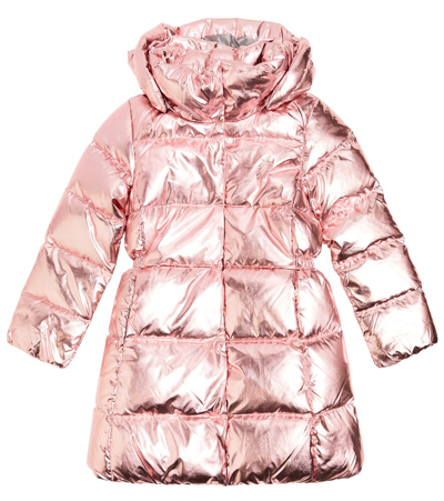 Shop Polo Ralph Lauren Metallic Down Jacket In Pink