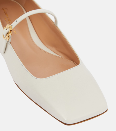 Shop Gianvito Rossi Christina 05 Leather Ballet Flats In White