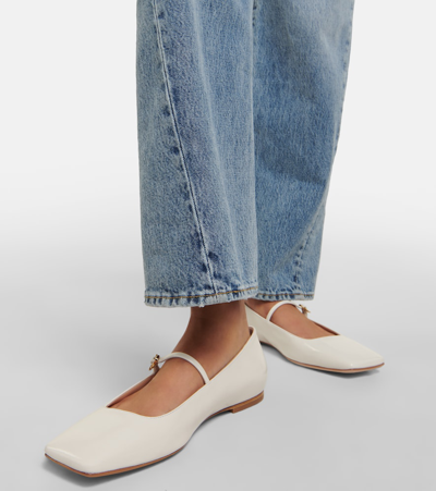 Gianvito Rossi Christina 05 Leather Ballet Flats In White