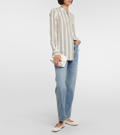 Gianvito Rossi Christina 05 Leather Ballet Flats In White