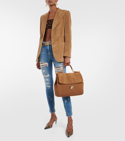 Dolce & Gabbana Distressed Skinny Jeans In Blue