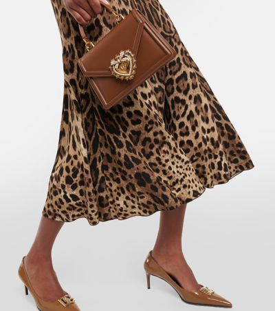 Dolce & Gabbana Dolce&gabbana Leopard Print Stretch Cady A-line Skirt In Multicoloured