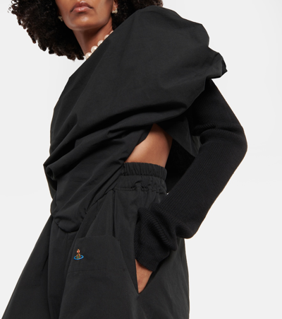 Shop Vivienne Westwood Gathered Cotton Playsuit In Black