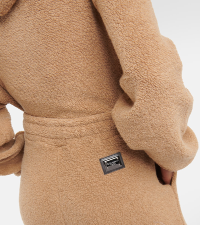 Shop Dolce & Gabbana Logo Teddy Track Pants In Brown