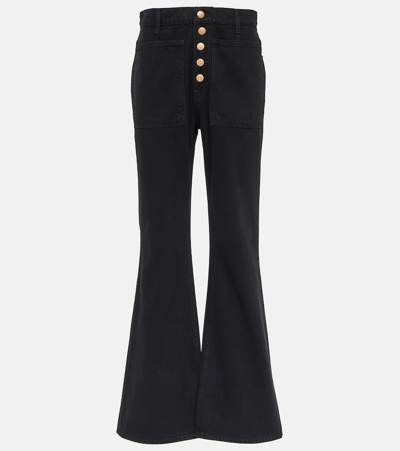Shop Ulla Johnson Lou High-rise Flared Jeans In Black