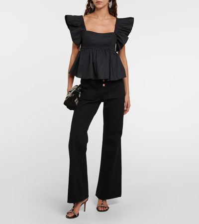 Ulla Johnson Lou High-rise Flared-leg Jeans In Black