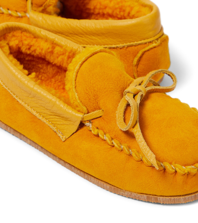Pèpè Dario Suede Moccasins In Orange