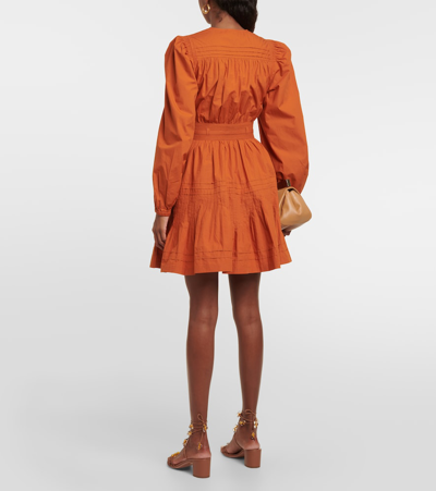 Shop Ulla Johnson Rosalind Cotton Poplin Minidress In Orange