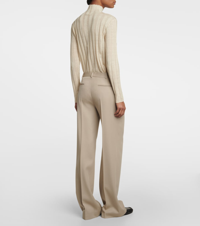 The Row Banew Pleated Wide-leg Wool Trousers In Beige