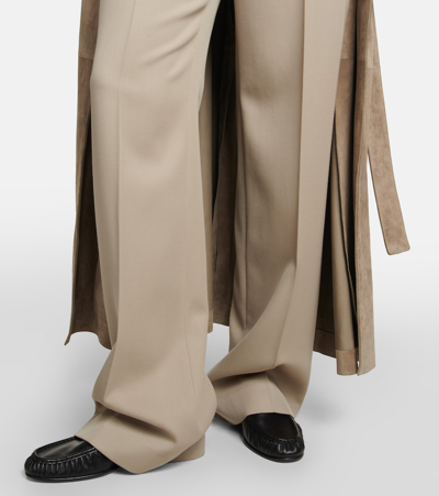 Shop The Row Banew Virgin Wool Wide-leg Pants In Beige