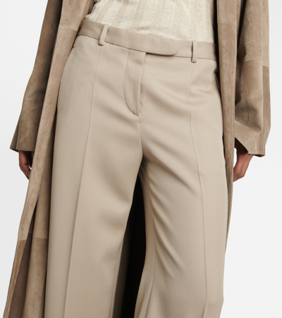 Shop The Row Banew Virgin Wool Wide-leg Pants In Beige