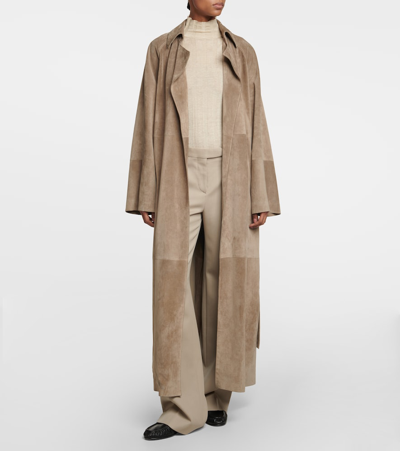 The Row Banew Pleated Wide-leg Wool Trousers In Beige