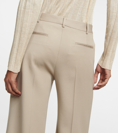 The Row Banew Pleated Wide-leg Wool Trousers In Beige