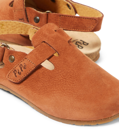 Pèpè Lucio Slingback Leather Clogs In Brown