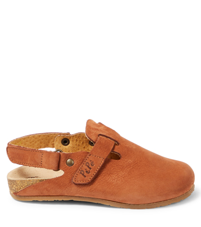Pèpè Lucio Slingback Leather Clogs In Brown