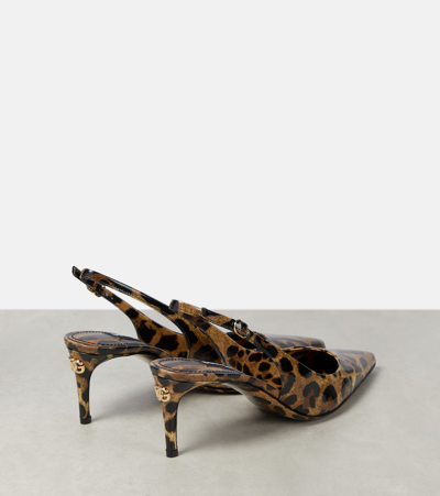 Dolce & Gabbana Luxurious Leopard Printed Slingback Pumps For Women In Multicoloured