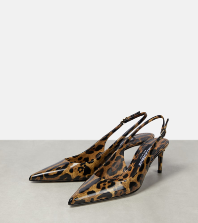 Dolce & Gabbana Luxurious Leopard Printed Slingback Pumps For Women In Multicoloured