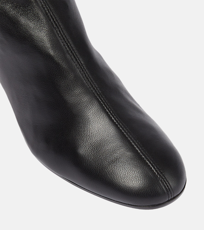 Shop Aquazzura Saint Honore' 50 Leather Knee-high Boots In Black