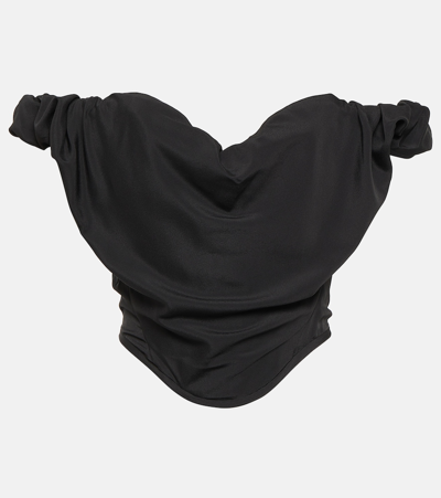 Shop Vivienne Westwood Bustier Crêpe Top In Black