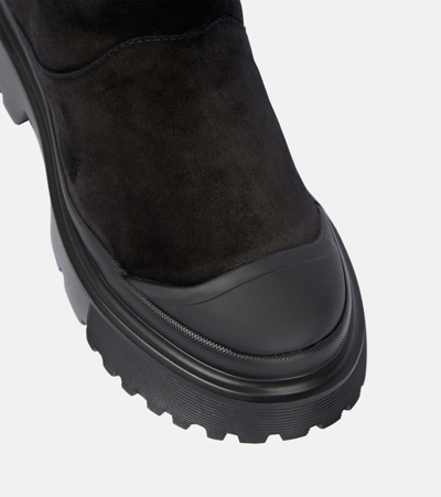 Shop Hogan H619 Suede Ankle Boots In Black