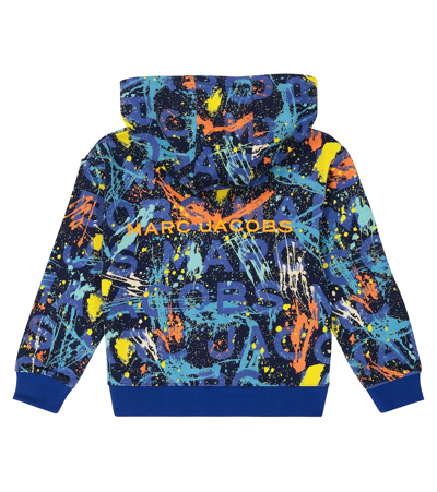 Shop Marc Jacobs Logo Cotton-blend Hoodie In Blue