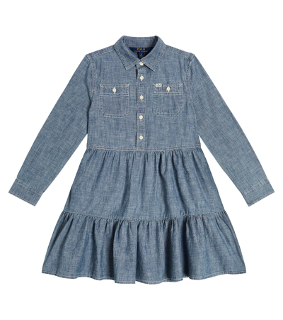 Shop Polo Ralph Lauren Cotton Shirt Dress In Blue