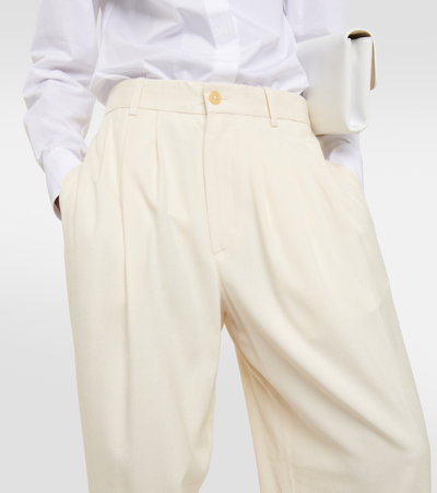 Shop The Row Rufos Silk Canvas Wide-leg Pants In White