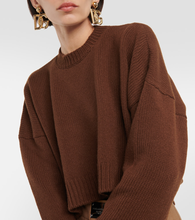 Shop Dolce & Gabbana Guanako And Cashmere Sweater In Brown