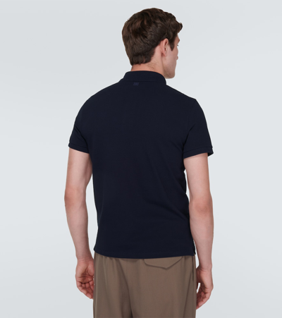Shop Ami Alexandre Mattiussi Ami De Caur Cotton Polo T-shirt In Blue
