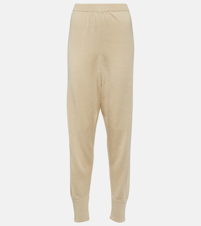 Shop The Row Dalbero Linen And Silk Tapered Pants In Beige