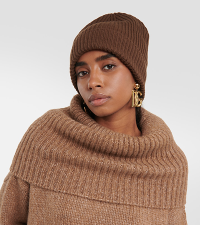 Dolce & Gabbana Wool And Cashmere Beanie In Brown