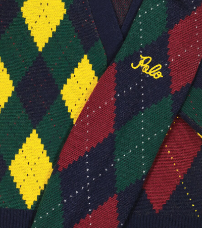 Shop Polo Ralph Lauren Argyle Wool Cardigan In Multicoloured