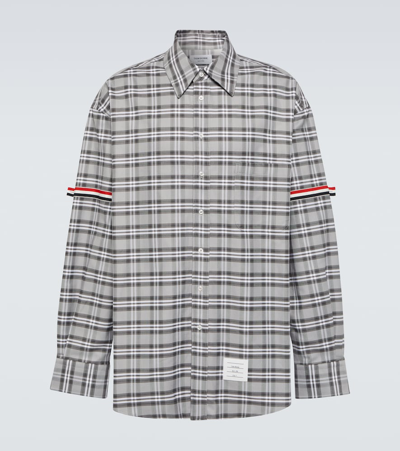 Shop Thom Browne Checked Cotton Shirt In Multicoloured