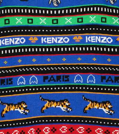 Shop Kenzo Logo Cotton-blend Jacquard Sweater In Multicoloured