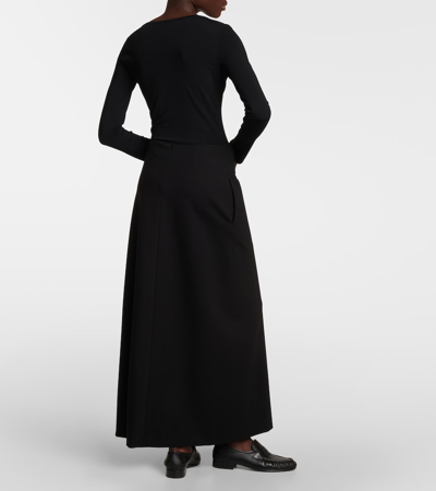 Shop The Row Flores Asymmetric Scuba Maxi Skirt In Black