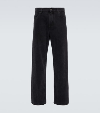 Shop Dolce & Gabbana Logo Wide-leg Jeans In Black