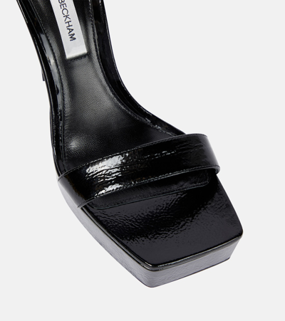 Shop Victoria Beckham Patent Leather Platform Sandals In Black