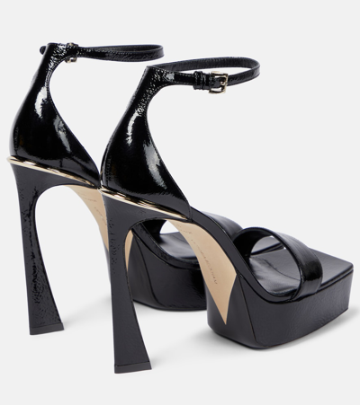 Shop Victoria Beckham Patent Leather Platform Sandals In Black