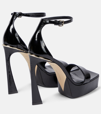 Victoria Beckham Patent Leather Platform Sandals In Black
