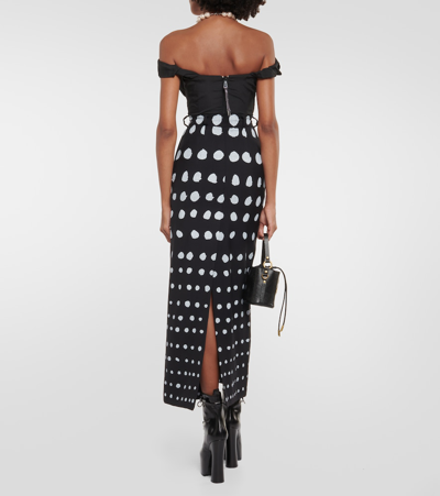 Shop Vivienne Westwood Polka-dot Wool Maxi Skirt In Black