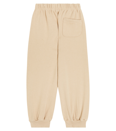 Jellymallow Printed Cotton Jersey Sweatpants In Beige