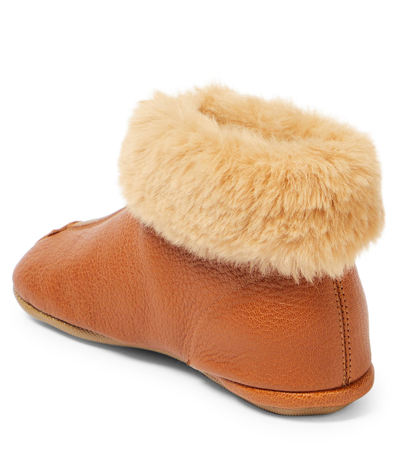Pèpè Leather Booties In Brown